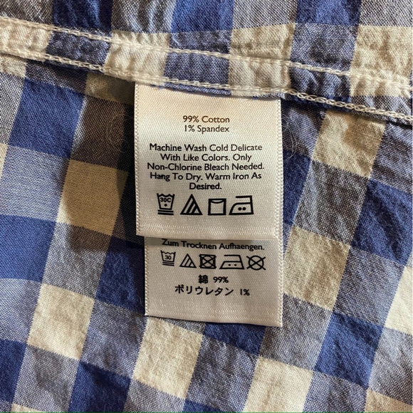 Eddie Bauer Roll-up Long Sleeve Checkered Button Down shirt Size M Women’s - Picture 7 of 8